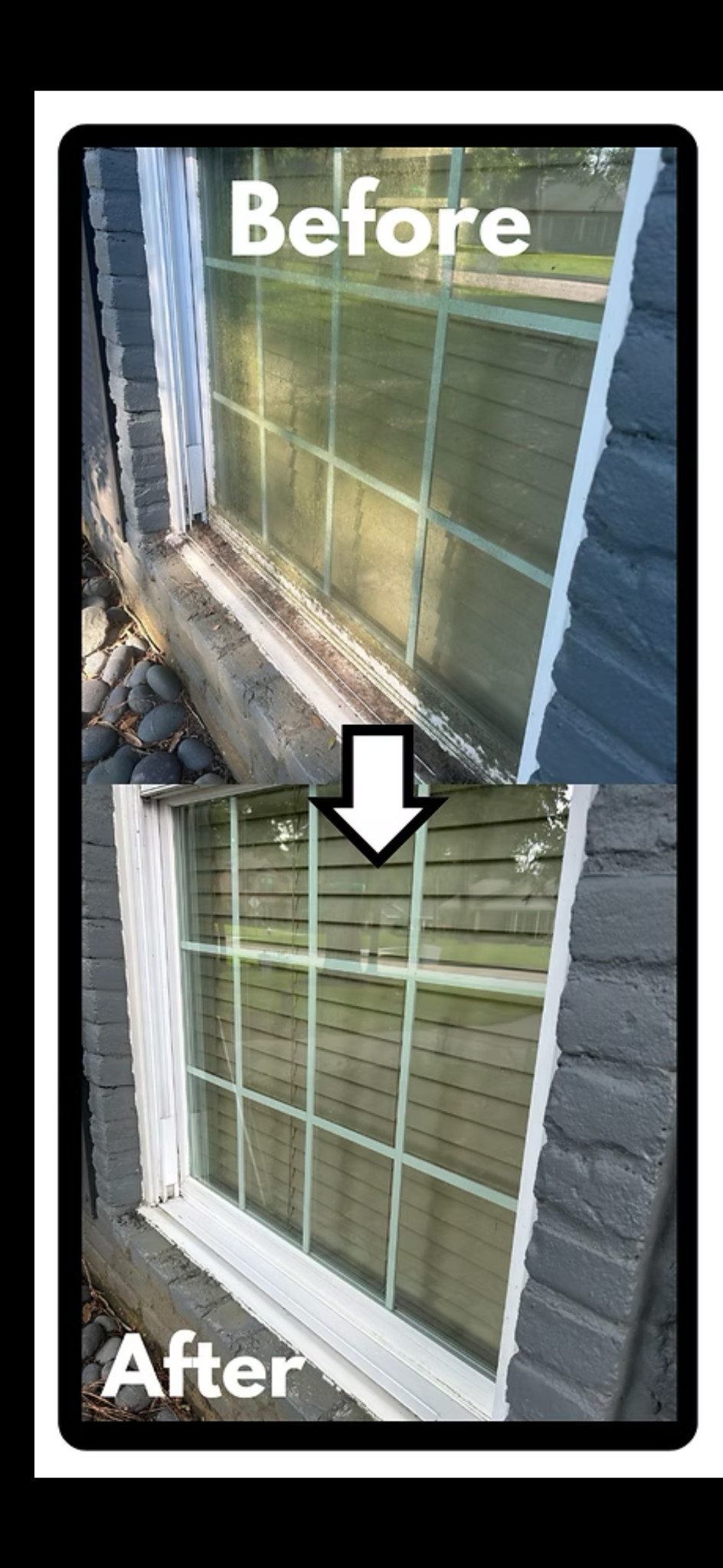 Windows before and after cleaning