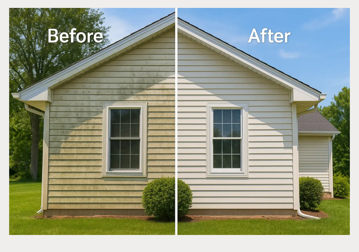 House siding before and after soft wash